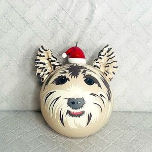 Terrier Dog Tan Brown Hand-Painted Christmas Holiday Ornament for Pet Lovers